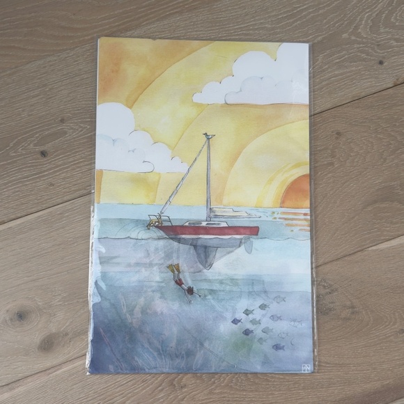 Adam Trest Adventure Sailing Print 11x17 Laurel Mercantile Co NWT - Picture 1 of 5